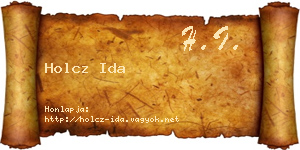 Holcz Ida névjegykártya
